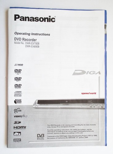 Panasonic diga owner manual - owner,