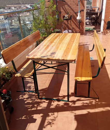 Folding beer table and bench - table,