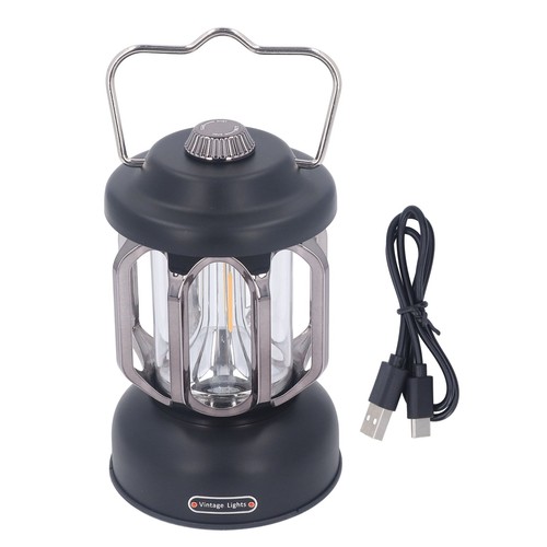 Black retro camping - camping, lantern