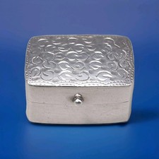 Vintage Sterling Silver Small Rectangular Pill Snuff Box by C M E Jewellery Ltd