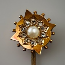 15ct Gold Stick Pin Diamond &
