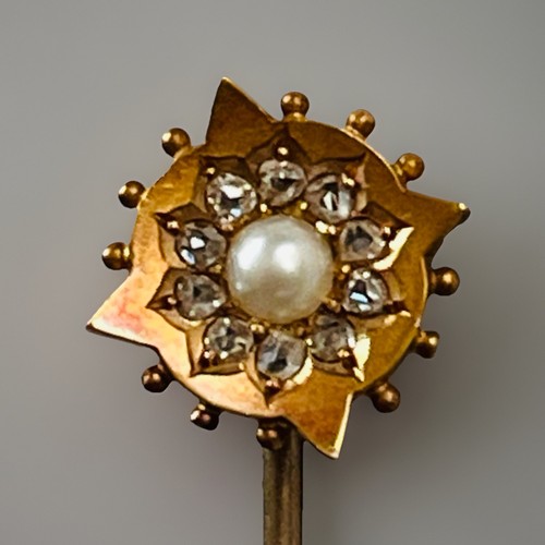 15ct gold stick pin diamond - 15ct,