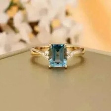 2.97 Ct Emerald Cut Aquamarine