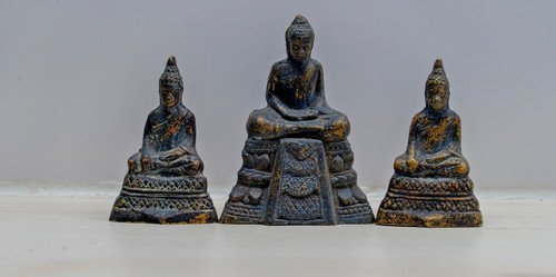 Three antique bronze buddha - three,