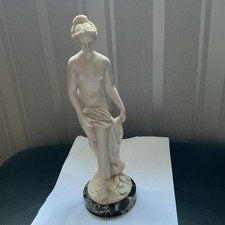 GINO RUGGERI NUDE LADY ALABASTER/RESIN STATUE. MARKED. NO BOX. VGC.