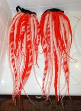 Pink & Red Dread Falls swirls