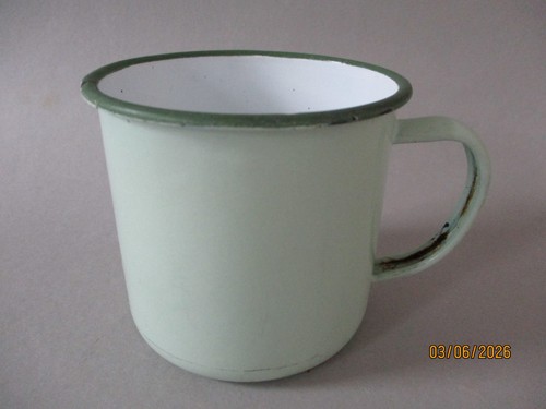 Vintage enamel cup mug - a,