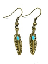 Feather Earrings Turquoise