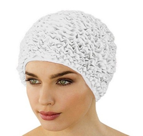 Ladies fashy frill bathing cap - frill,