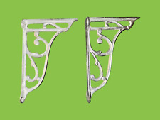 Rustic Ornate Metal Wall Shelf Brackets Pair Shabby Chic