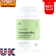 BetterVits - ASHWAGANDHA complex with Vit B - 60 Caps - BBE Dec26 Free Shiping *