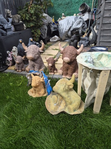 Highland cow garden statue - highland,