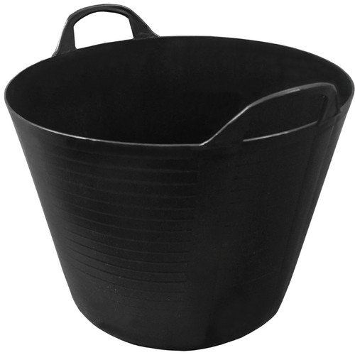 Black plastic flexi tub bucket - black,