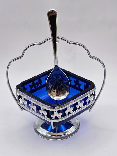 Square cobalt blue and silver - square,