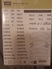 Stampin’ Up! “Thoughtful Banners” Retired  Stamp Set  53  Stamps. loads of words