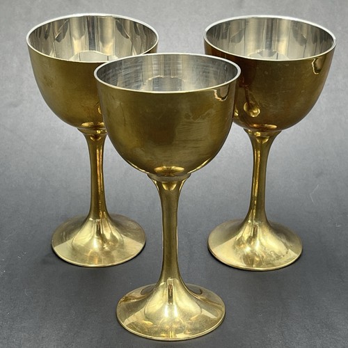Vintage brass chalice wine - vintage,
