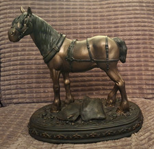 Bronze Craft Collection SHIRE HORSE by Regency Fine Arts Vintage Excellent cond.