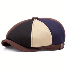 ‌Patchwork Retro Beret Hat -
