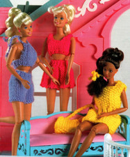 Knitting pattern copy 2544.   Dolls clothes outfits for Barbie Sindy etc  DK