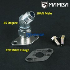 45 Deg 10AN Turbo Oil Pan Return Drain Flange Kit For TOYOTA 1JZ-GTE 2JZ-GTE