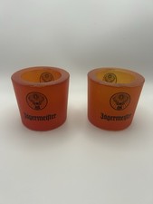  Jagermeister 2x Orange Glass Shot Glasses  