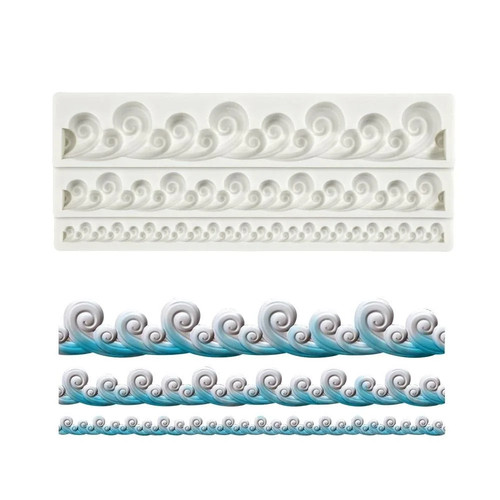 Wave silicone mold fondant - silicone,