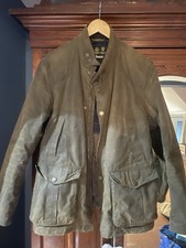 Barbour Padded Brown Waxed Jacket Large