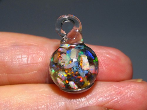 Floating opal pendant handmade - opal,