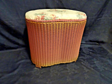 ?Lloyd Loom Lusty Pink Gold Storage Stool Box Laundry Bin (A11)