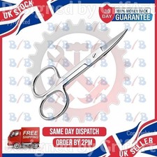 FINGER TOE NAIL SCISSORS SMALL CURVED SHARP STAINLESS STEEL MANICURE CUTICLE UK