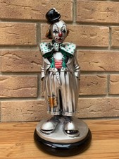 L’ogetto Argentine Italy Silver Clown Resin Sculpture 925 Standing 24cm