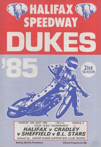Halifax speedway programme - speedway,