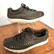 NIKE Olive Green Leather 'Mayfly' Woven Trainers UK5.5