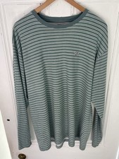 Men’s Vans Green Striped Long Sleeved Top Size Large Oversized Fit