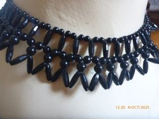 Antique Victorian Rare French Jet/Bakelite Choker Necklace Collar