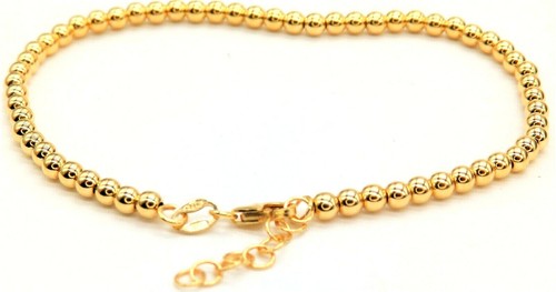 9ct gold bracelet inch bead - ,