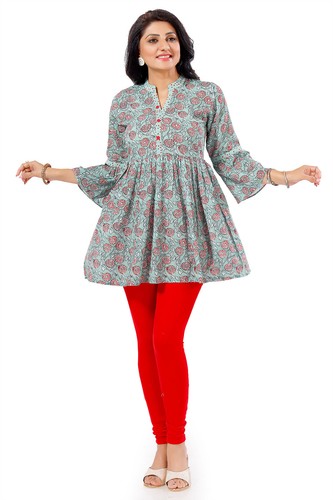 Women green printed flared - green,