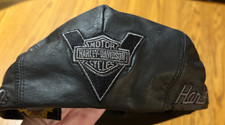 black leather Harley-Davidson