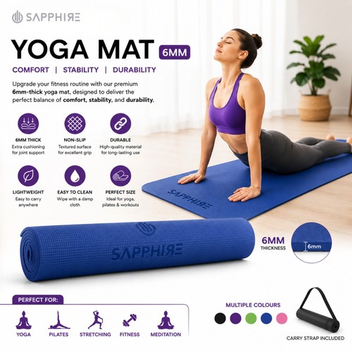 Yoga mat 6mm thick with - thick, cary