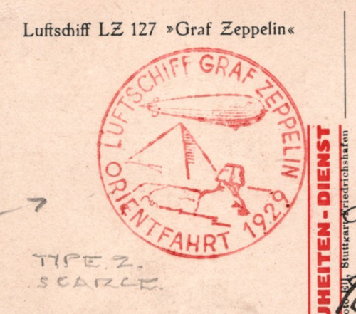 Graf zeppelin air mail card - air, 1m