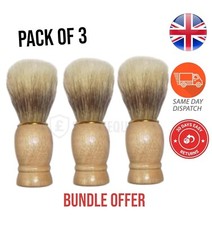 3X Shaving Brush Super Badger Hair Shaving Brush Natural Wooden Handle For Men's