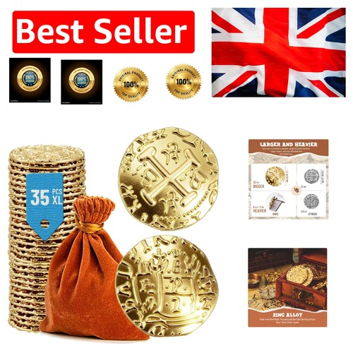 Metal pirate coins - pirate, 35pcs