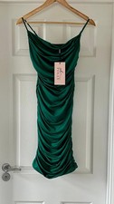 Oh Polly Green Ruched  Dress