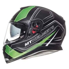 MT Thunder 3 SV Trace Green Black Matt Full Face Motorbike Helmet Sun Visor