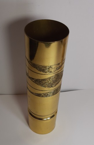 Vintage brass vase - vintage,