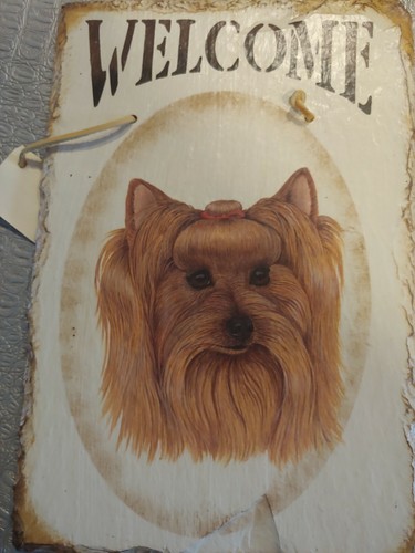 New welcome sign yorkie - sign,