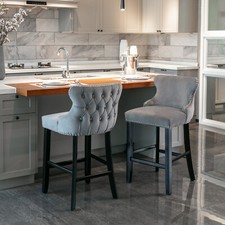 Set of 2 Barstools Pub Chairs