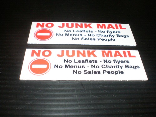 Junk mail leaflets flyers - no,