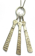 Vintage DP Diana Porter ST.Silver & 22Ct Gold Three Sibyl Pendants Necklace