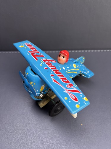 Vintage tin lithographed blue